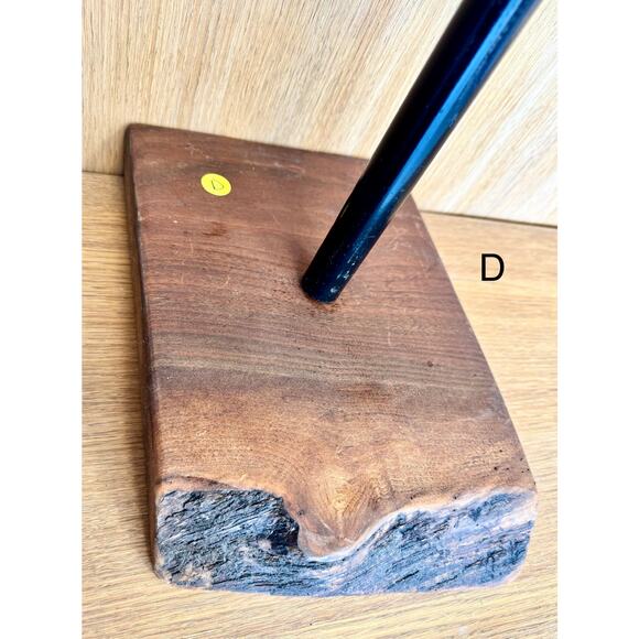 “D” Custom Steel & Wood Retail Display Stand – Adjustable Height Live Edge Base - Picture 2 of 6